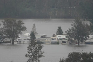 Campingplatz unter Wasser. Foto: Frank Dreves